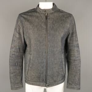 NEIL BARRETT L Indigo Navy Denim Biker Style Jacket